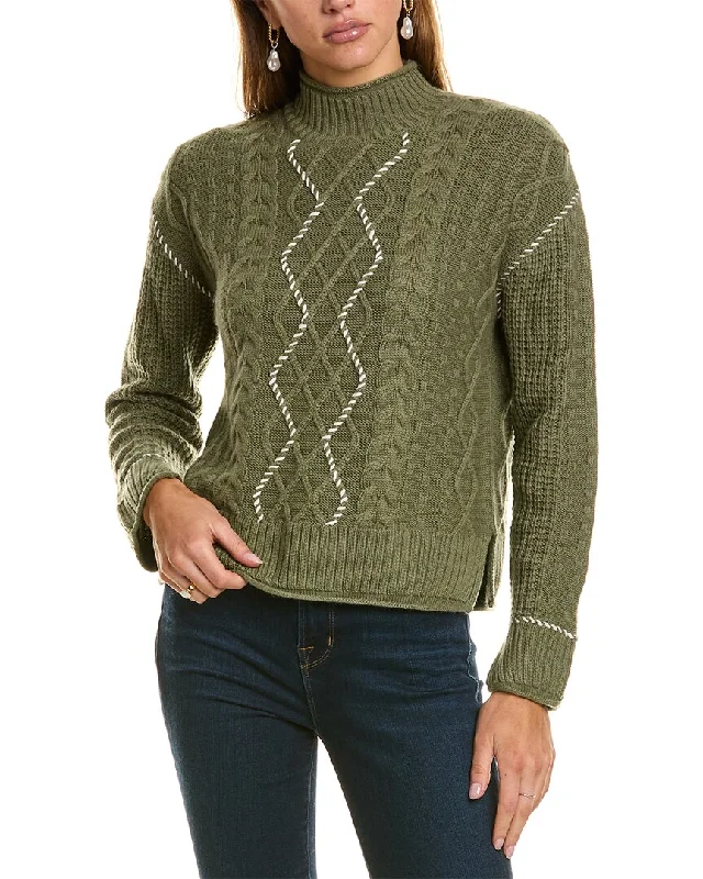 Women's Clothes for All-Day Comfort and Style Hannah Rose Whipstitch Cable Wool & Cashmere-Blend Pullover