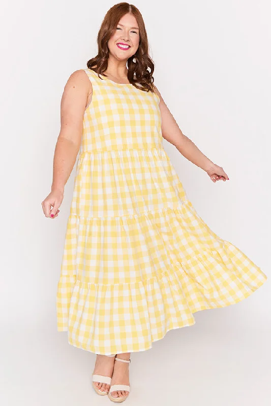 Women's Clothing Maisy Yellow Gingham Dress