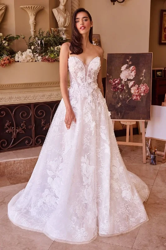 Trendy Aesthetics Andrea & Leo WL034 Long A Line Layered Lace Wedding Dress