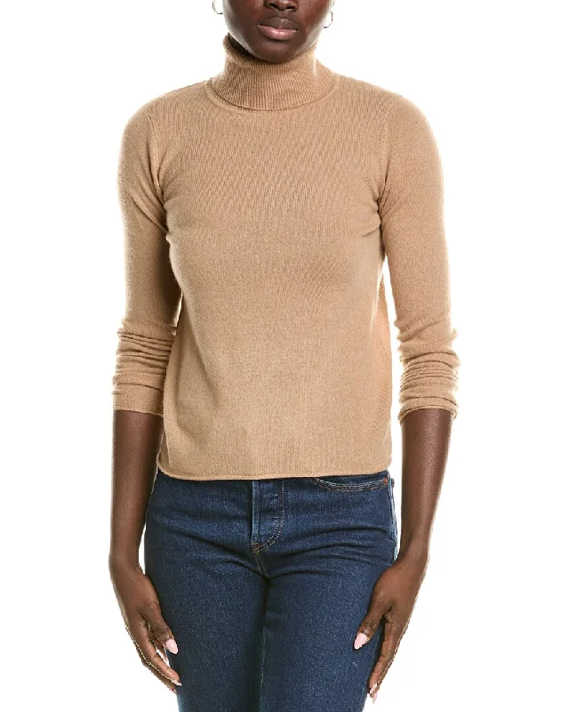 Clothes Woman sofiacashmere Roll Cuff & Hem Turtleneck Sweater