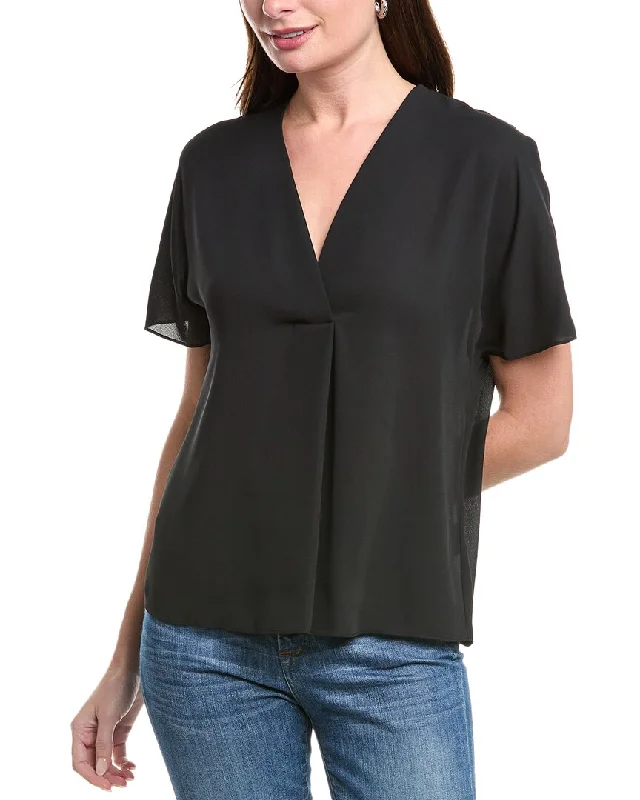 Exclusive Online Sale Vince Crepe V-Neck Blouse