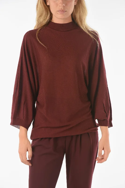 Fashion For Every Occasion Ixos Virgin Wool Blend CURLIN Crewneck Sweater with Batwing Sleev