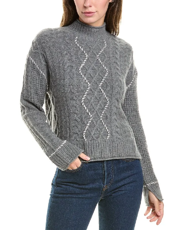 Women's Fashion Hotspots Hannah Rose Whipstitch Cable Wool & Cashmere-Blend Pullover