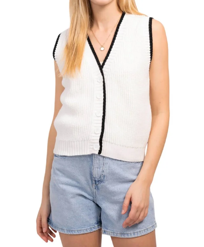 Comfort First Women's Wear Lucy Sweater Vest In White