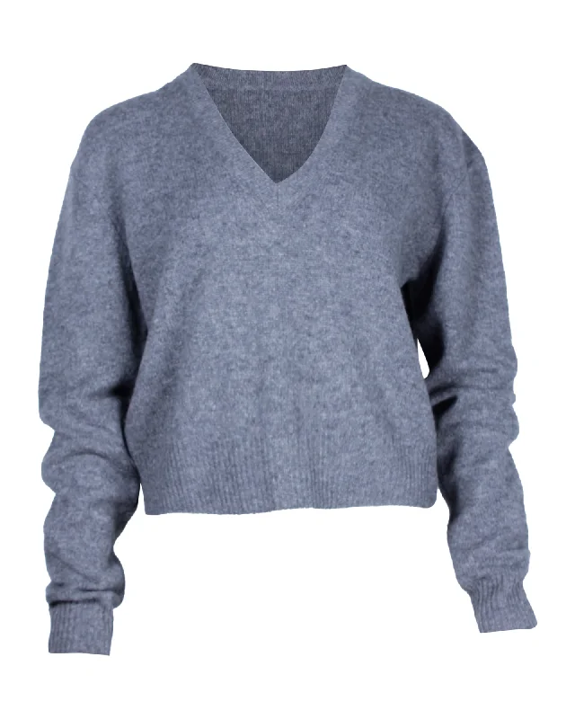 Effortless Style, Endless Impact McQ Alexander McQueen V-neck Sweater in Grey Cashmere