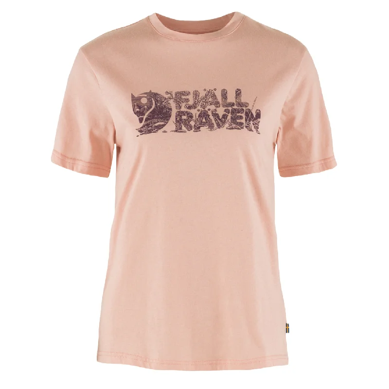 Women Wear Boutique Fjallraven Womens Lush Logo T-Shirt Chalk Rose