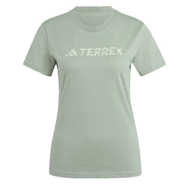 Women Wear Online Adidas Terrex Womens Classic Logo T-Shirt Silver Green