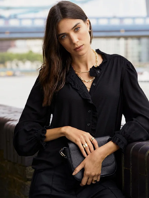 Shop Our Looks Roxy Sheer Pintuck Blouse | Caviar Black