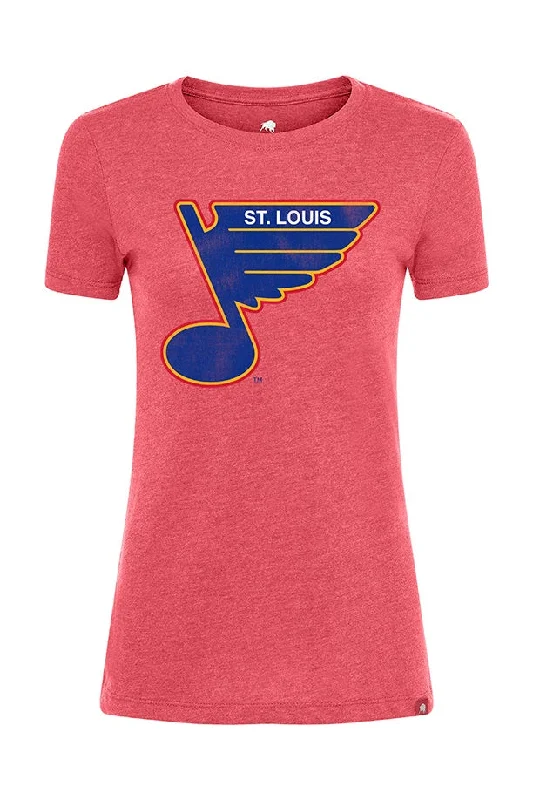 Stylish Savings ST. LOUIS BLUES SPORTIQE WOMENS RETRO COMFY TEE - RED