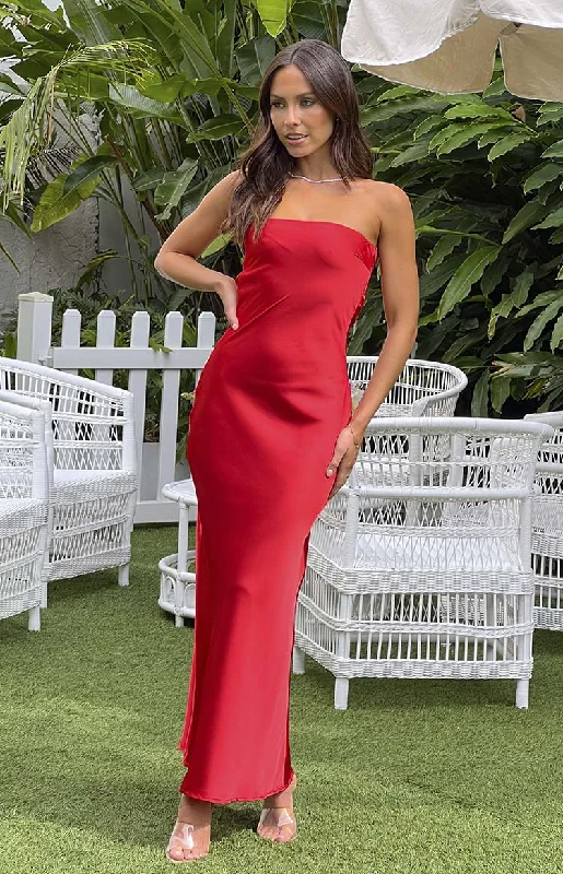 Flash Sales This Week Cassander Red Strapless Maxi Dress