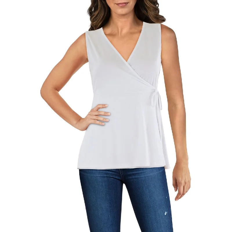 Limited Time Offer Womens Tank Scoop Neck Wrap Top