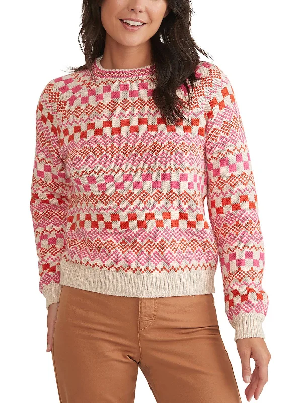 Fashion Forward Womens Knit Fair Isle Pullover Sweater