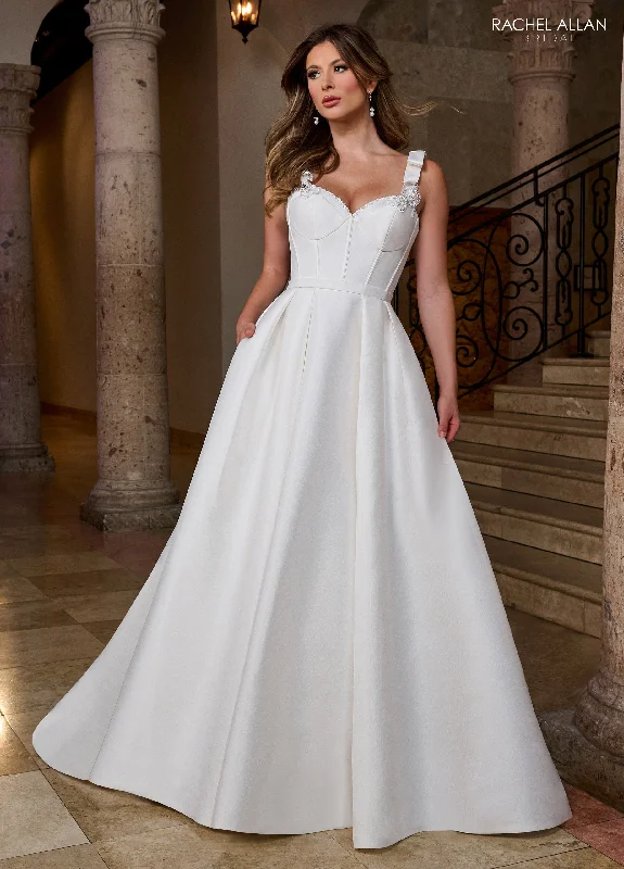 Embrace New Fashion Rachel Allan RB5086 A Line Bridal Long Beaded Wedding Dress