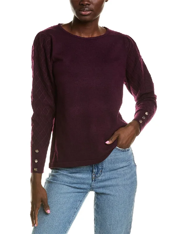 Modern Women's Wardrobe Essentials Anne Klein Diamond Stitch Sweater