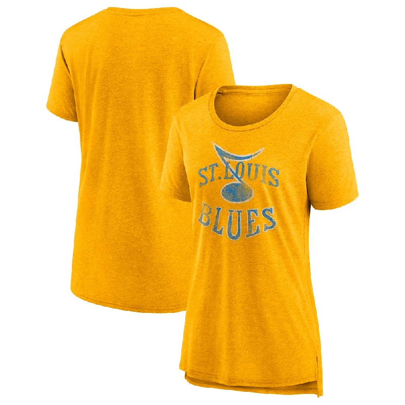 Wardrobe Upgrade ST. LOUIS BLUES FANATICS REVERSE RETRO WOMENS TEE - YELLOW