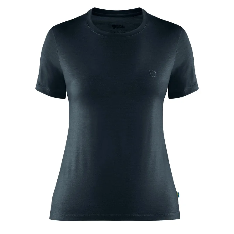 Sale On Clothing Fjallraven Womens Abisko Wool SS T-Shirt Dark Navy