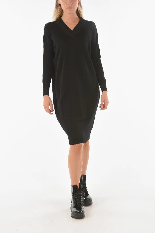 Fashion Sale Ixos Knitted SWAPS Midi Dress with V Neckline