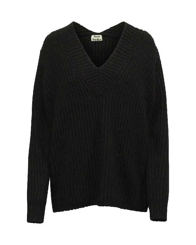 New Arrival Discounts Acne Studios Keborah V-neck Sweater in Black Wool