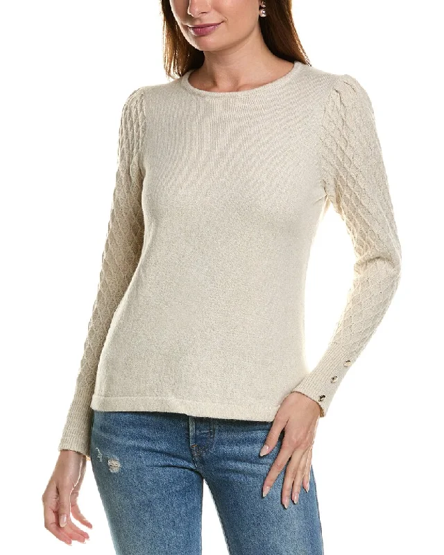 Fashionable Casual Tops Anne Klein Puff Sleeve Sweater