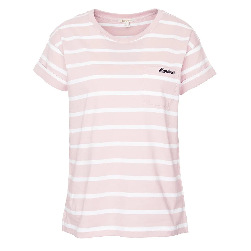 Plus Size Women Wear Barbour Womens Otterburn Stripe T-Shirt Shell Pink