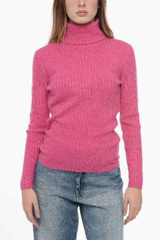 Premium Style Allude Ribbed Cashmere Turtleneck Sweater