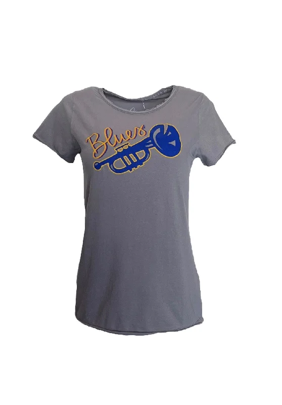 Fashion Sale ST. LOUIS BLUES EMILY STAHL TRUMPET TEE - GREY