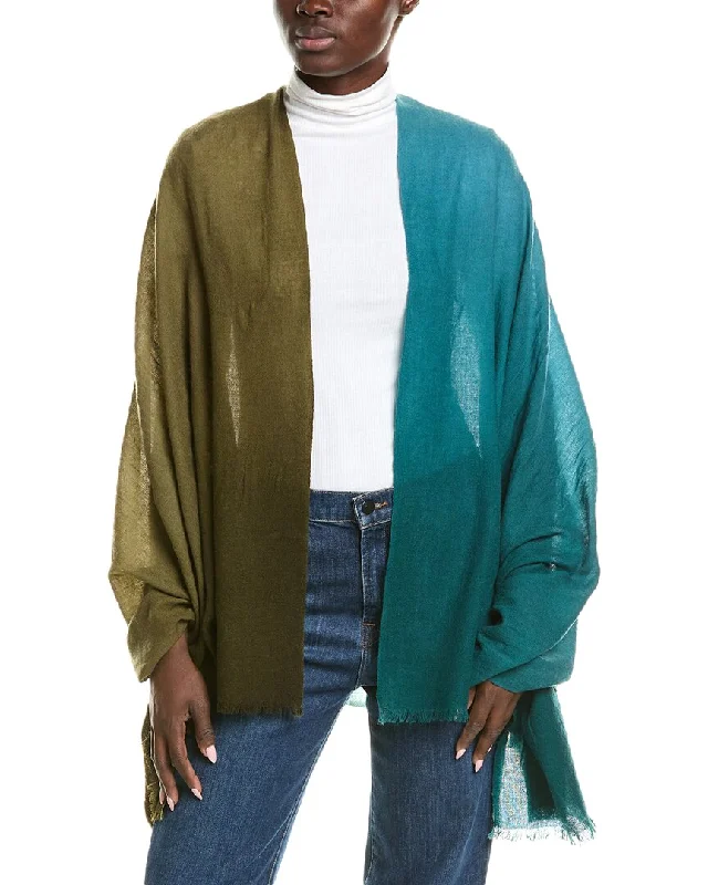 Casual and Comfortable Outfits Vince Oversize Dip-Dye Lightweight Wool & Cashmere-Blend Wrap