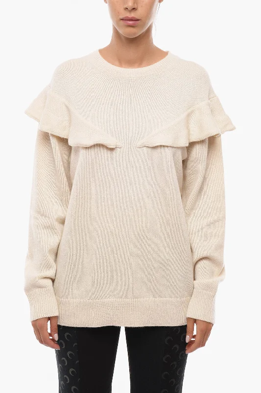 Unbeatable Prices Chloe Cashmere Crew-neck Sweater with Ruffle Detail