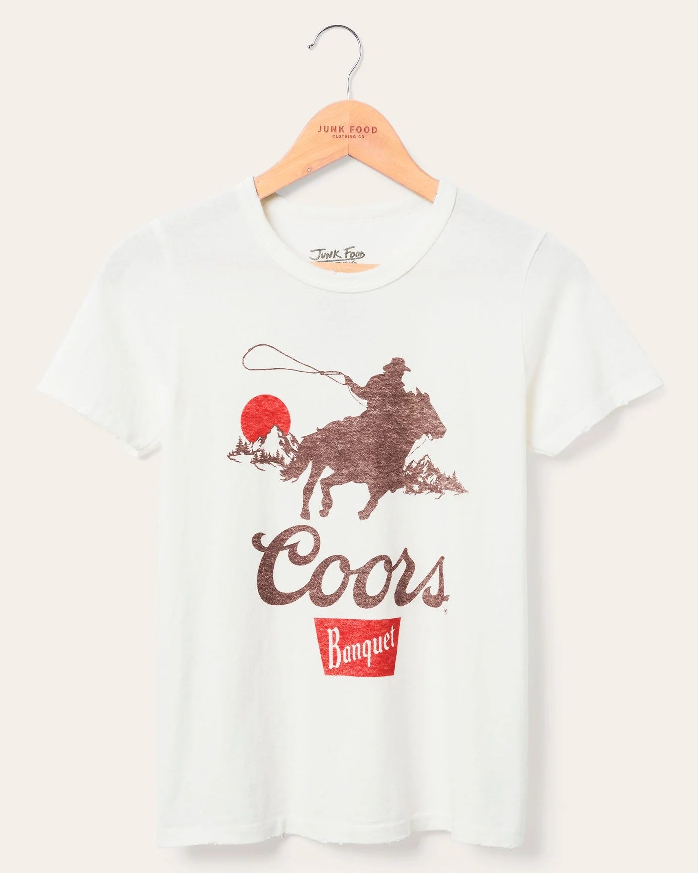 Premium Fashion Junk Food Women's Coors Banquet Cowboy Original Tee - VINTAGE WHITE