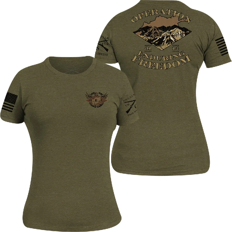 Latest Fashion for Women Grunt Style Women's O.E.F. Veteran T-Shirt - Military Green