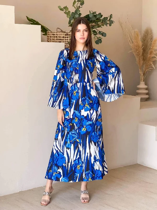 New Arrival Discounts Allure - Blue Floral Long Dress