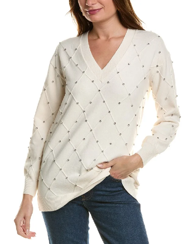 Exclusive Women's Fashion Collection Anne Klein Embellished Pullover