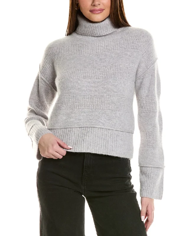 Online Impressions Boutique Design History Exposed Seam Turtleneck Cashmere Sweater