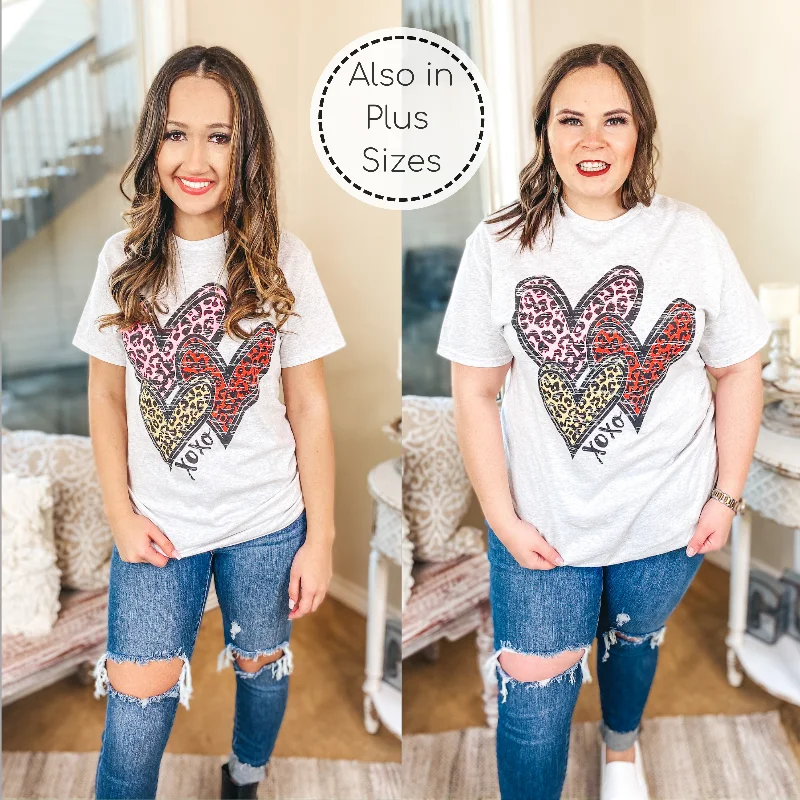 Versatile Style Wardrobe Wild Hearts Leopard Multi Graphic Tee in Heather Grey