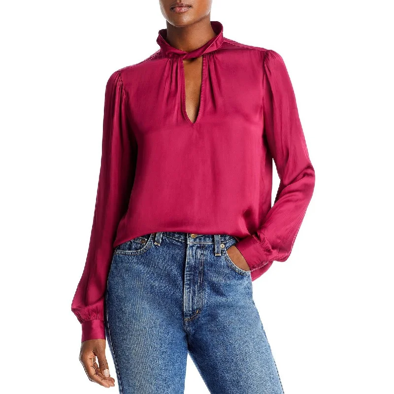 Online Boutiques Affordable Womens Twist Collar V-Neck Blouse