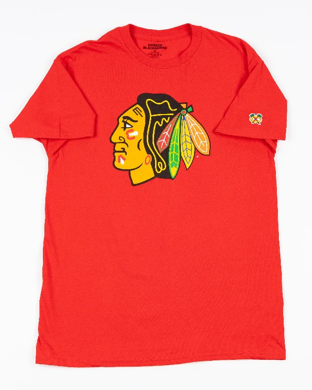 Exclusive Sale Chicago Blackhawks Primary Red Short Sleeve Tee