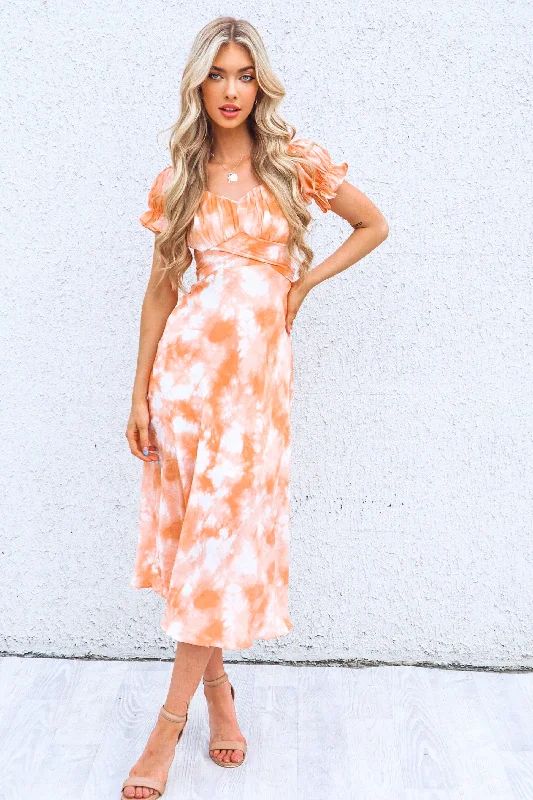 Easygoing Women's Style Claudia Midi Dress - Sunset Print