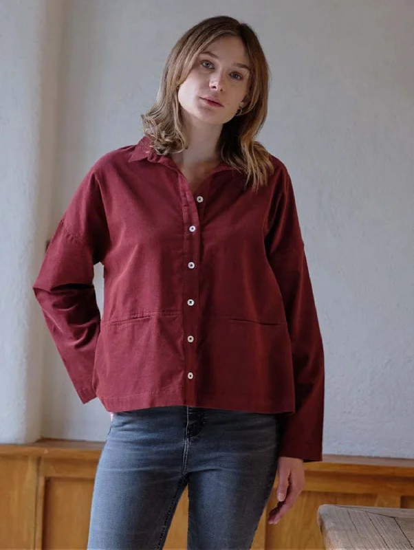 Discover Now Anya Relaxed Cotton Corduroy Blouse | Red