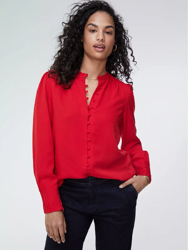 Daily Essentials Annika TENCEL™ Blouse | Crimson Red