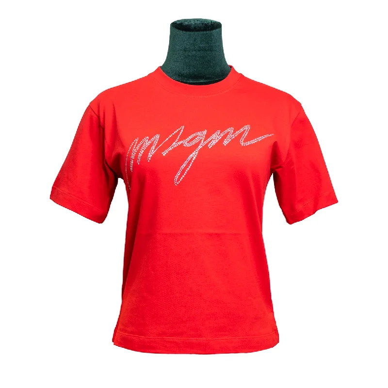 Exclusive Sale Women's Msgm Crystal Strass T-shirt Red