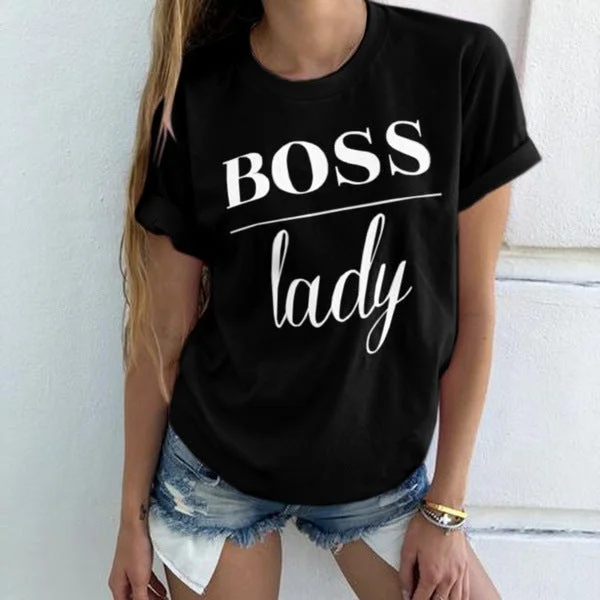 Season Sale Women Casual Letter Printed T-shirt