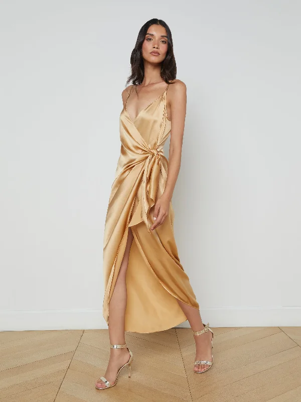 Affordable Online Boutiques Amilia Silk Wrap Dress