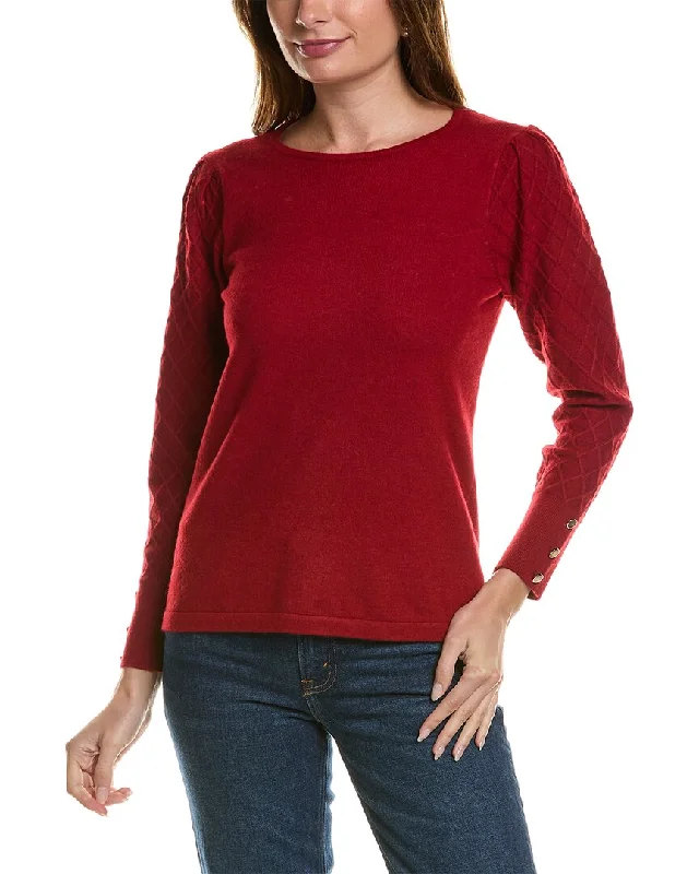 Limited Time Offers Anne Klein Puff Sleeve Sweater