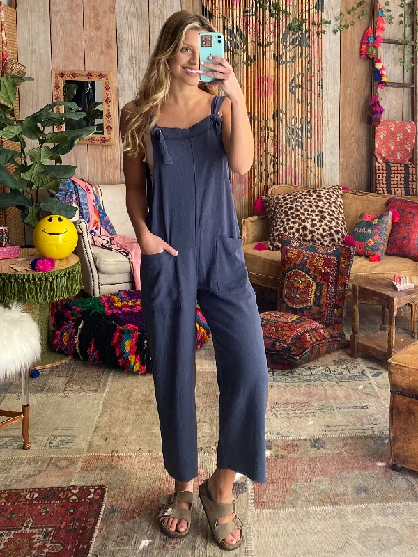 Boho Chic Fashion Carly Jumpsuit - Navy