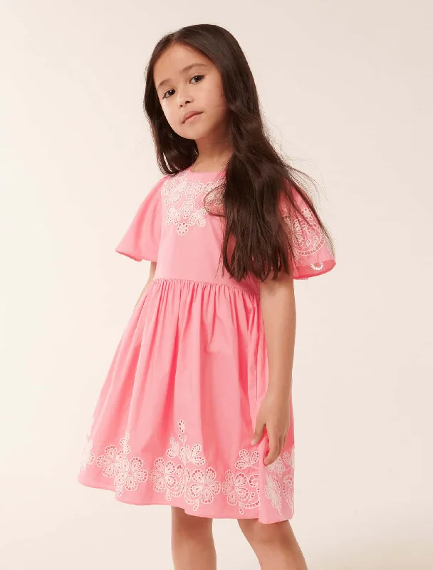 Best Sellers Olivia Broderie Flutter Girls Dress