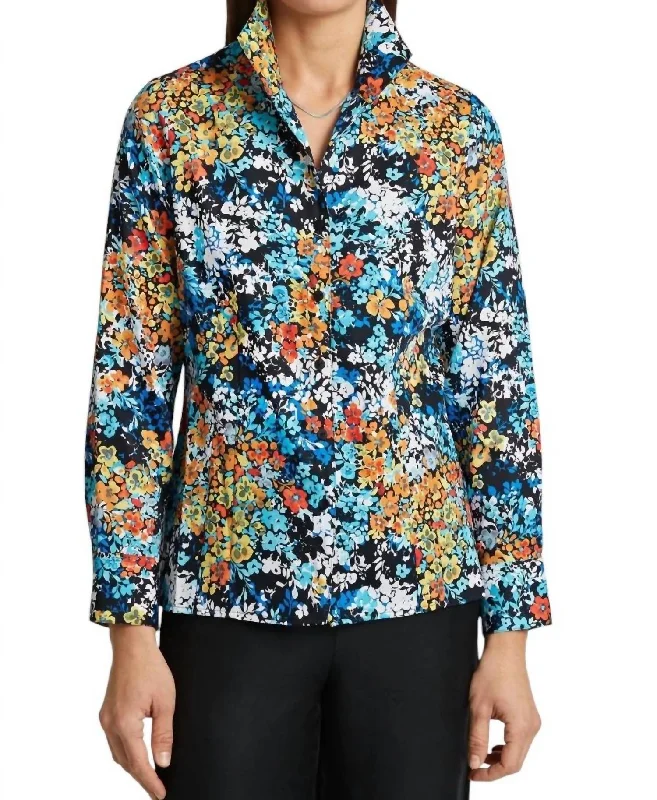 Free Spirited Fashion Katie Floral Clusters Blouse