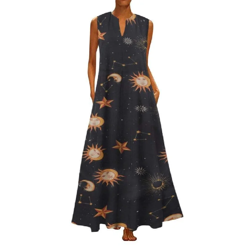 Women Clothing FashionSierra - Printed Bohemian Ethnic Style Beach Maxi Dress