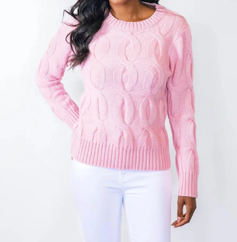 New Season Fashion Preview Chunky Cable Knit Sweater In Blush