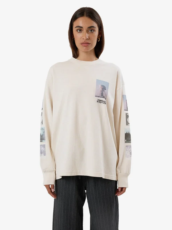 Online Boutiques Best THRILLS One Way Or Another Long Sleeve Oversized Tee - HERITAGE WHITE