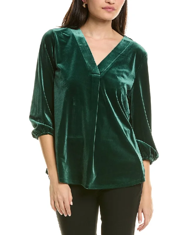 Online Boutiques Jones New York Kelly Velour Blouse